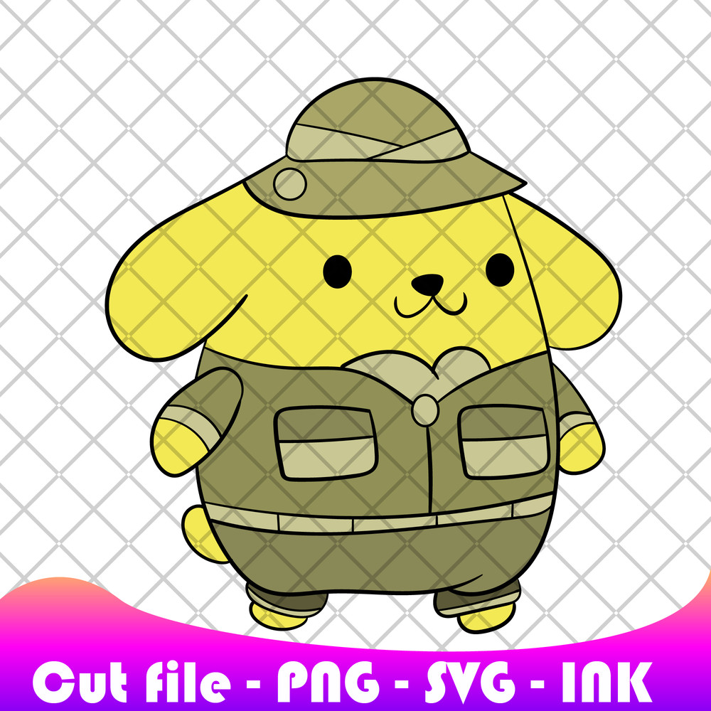 Pompompurin Sanrio SVG PNG Ink Coloring Pages Printable Pompompurin SanrioEditable Vector 0