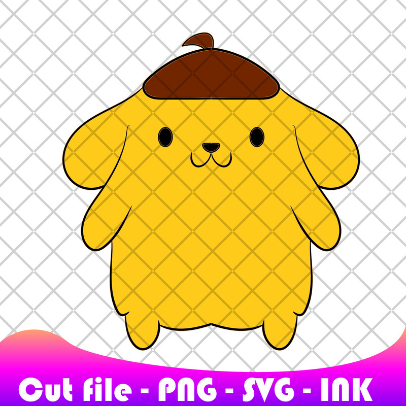 Pompompurin Sanrio SVG PNG Ink Coloring Pages Printable Pompompurin SanrioEditable Vector 0