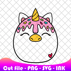 ice cream unicorn squishmallows. svg, png, ink, coloring pages printable, editable vector
