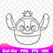 Stitch Pineapple Squishmallows SVG PNG Ink Coloring Pages Printable Editable Vector 1