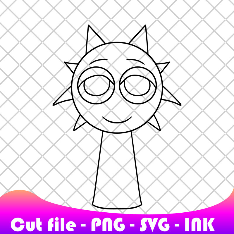 Sprunki Azalea SVG PNG InkSprunki Coloring Pages Printable Editable VectorCirct File 1