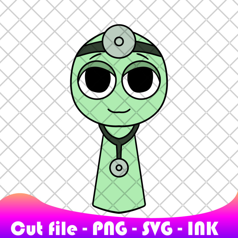 Sprunki Dr Mint And Beep SVG PNG InkSprunki Coloring Pages Printable Editable VectorCirct File 0
