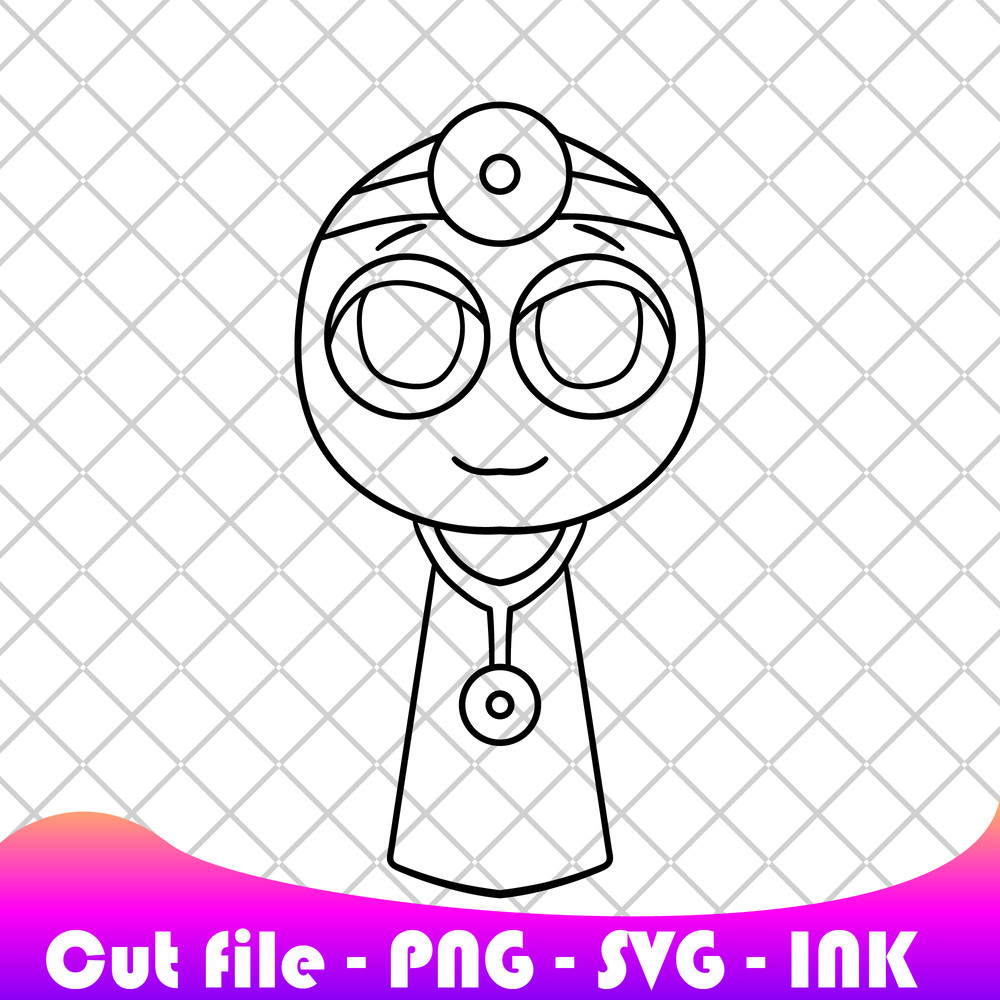 Sprunki Dr Mint And Beep SVG PNG InkSprunki Coloring Pages Printable Editable VectorCirct File 1