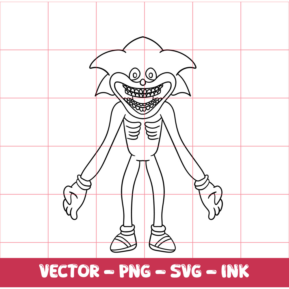 Shin Sonic SVGShin Sonic PngShin Sonic Ink Cricut Design Space Digital FilesCut File 1