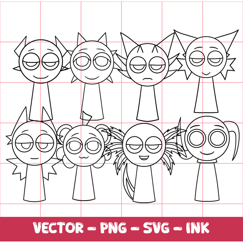 ArthurAxelAzaleaBerry Light PinkBildeNBriAquaArio Sprunki SVGInkPNG Cricut Design SpaceCircut File 1