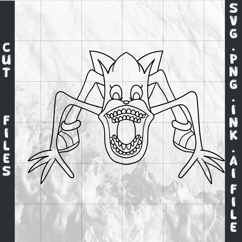 Shin Sonic SVG PNG Ink Coloring Pages Printable Digital Vector File 1