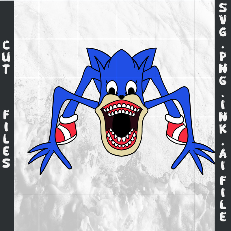 Shin Sonic SVG PNG Ink Coloring Pages Printable Digital Vector File 0