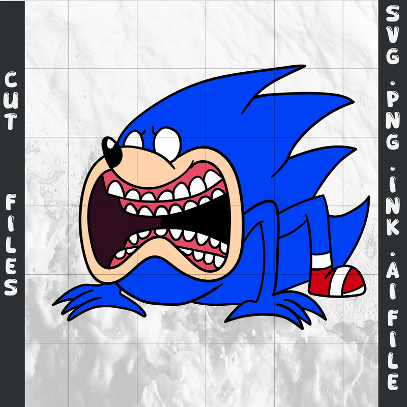 Shin Sonic SVG PNG Ink Coloring Pages Printable Digital Vector File 0