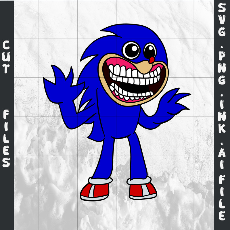 Shin Sonic SVG PNG Ink Coloring Pages Printable Digital Vector Cut File 0