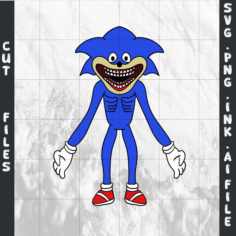 Shin Sonic SVG PNG Ink Coloring Pages Printable Digital Vector Cut File 0