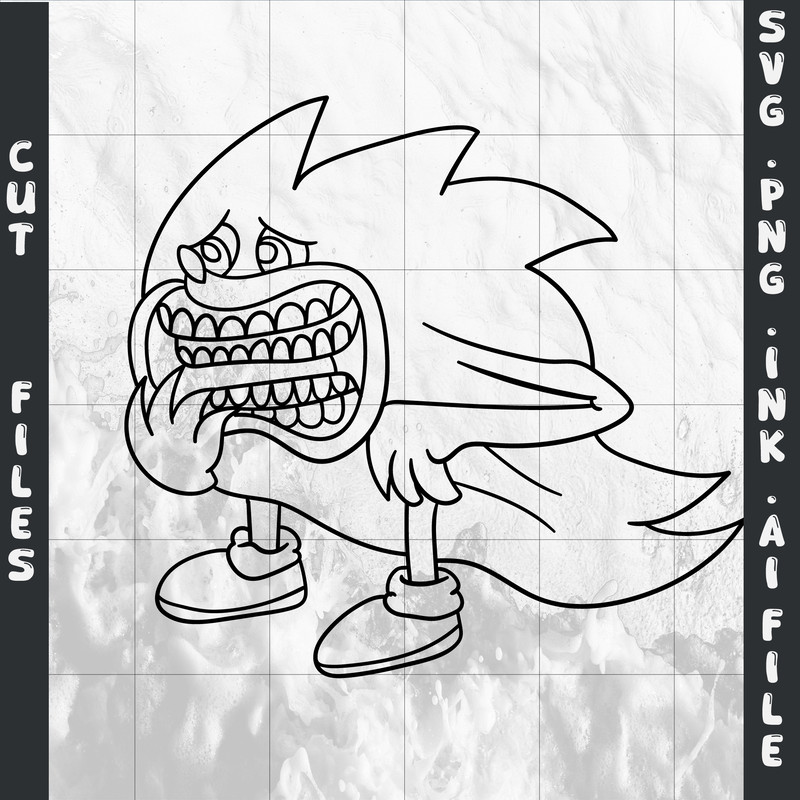 Shin Sonic SVG PNG Ink Coloring Pages Printable Digital Vector Cut File SVG 1