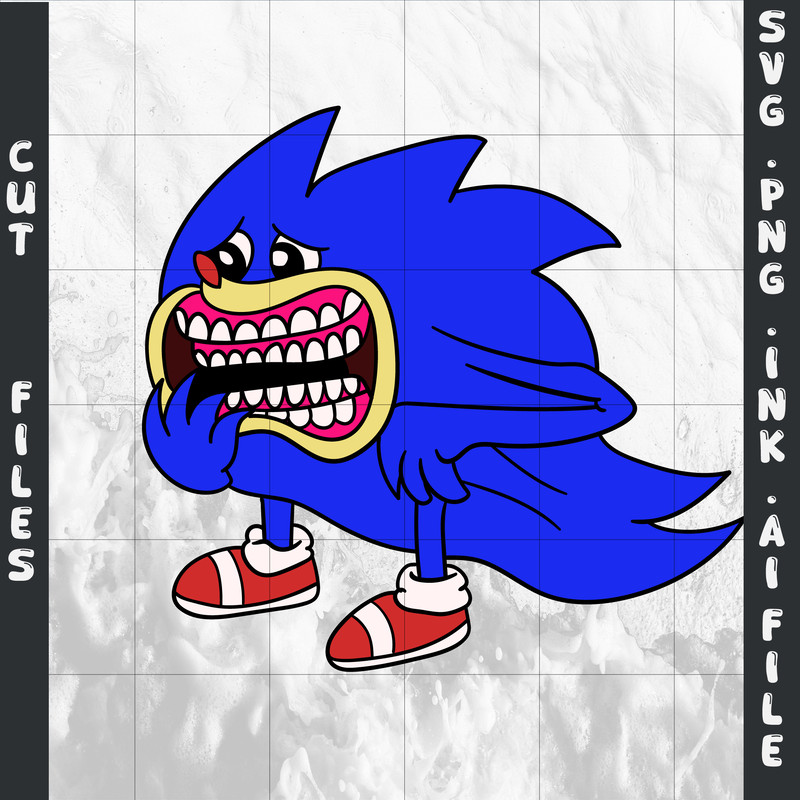Shin Sonic SVG PNG Ink Coloring Pages Printable Digital Vector Cut File SVG 0