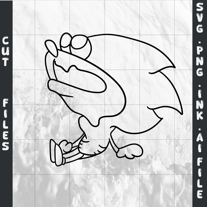 Shin Sonic SVG PNG Ink Coloring Pages Printable Digital Vector Cut File SVG 1