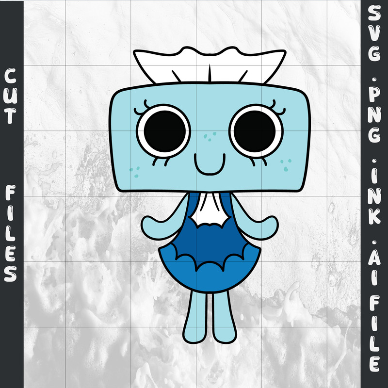 Dandy World Tisha SVG PNG Ink Coloring Pages Printable Digital Vector Cut File SVG 0