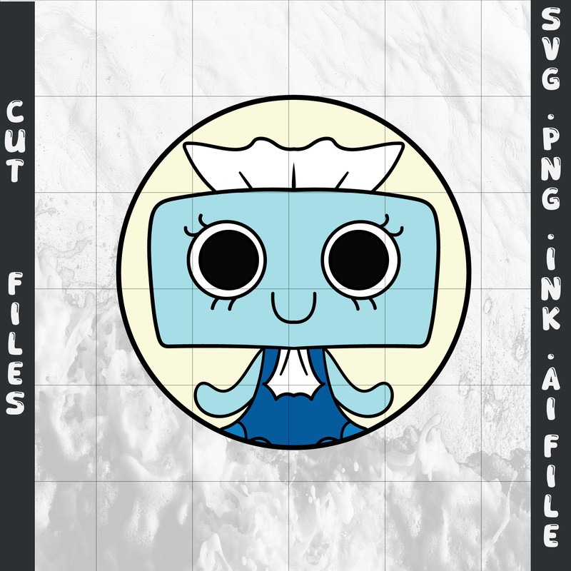 Dandy World Tisha Sticker SVG PNG Ink Coloring Pages Printable Digital Vector Cut File SVG 0