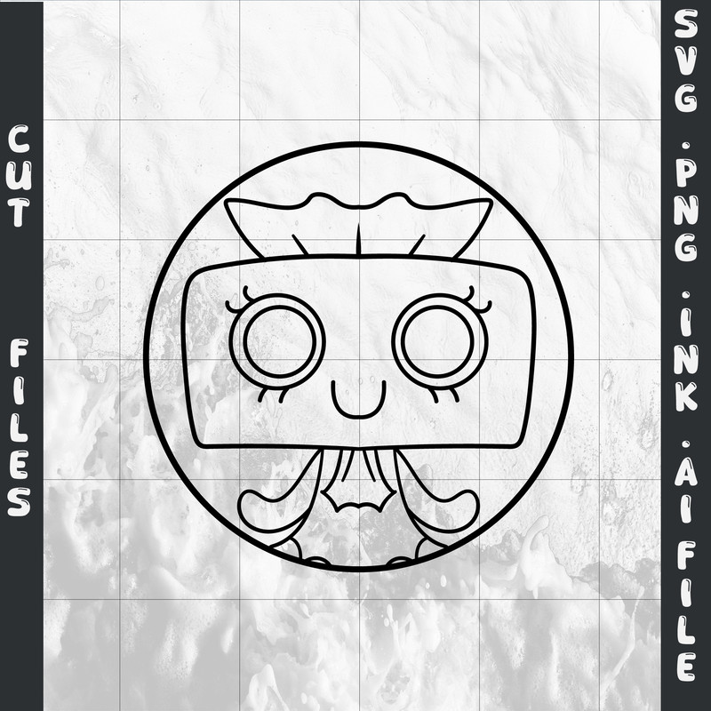 Dandy World Tisha Sticker SVG PNG Ink Coloring Pages Printable Digital Vector Cut File SVG 1