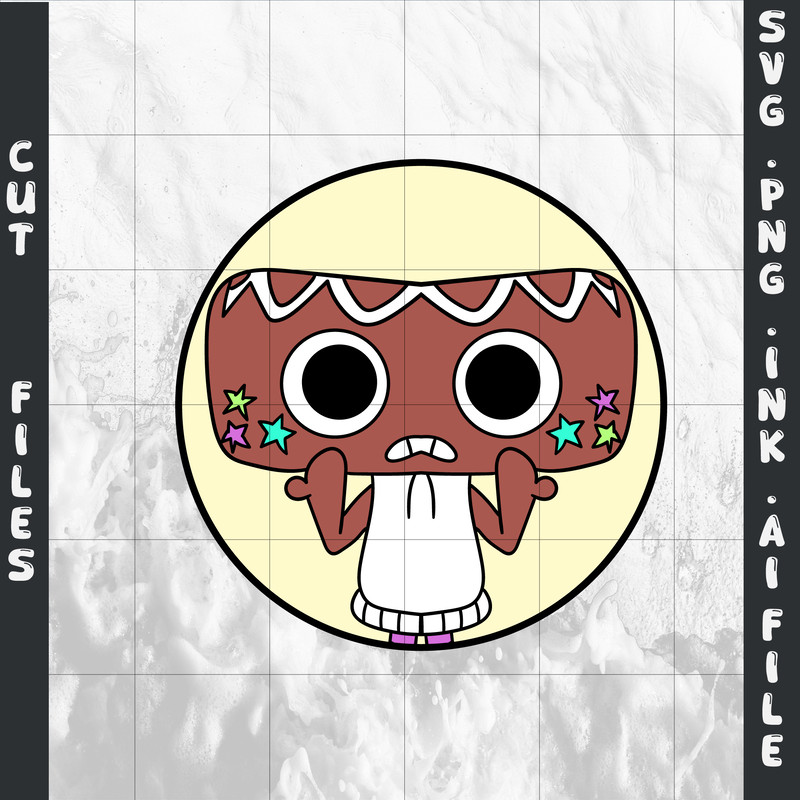 Dandy World Cosmo Sticker SVG PNG Ink Coloring Pages Printable Digital Vector Cut File SVG 0