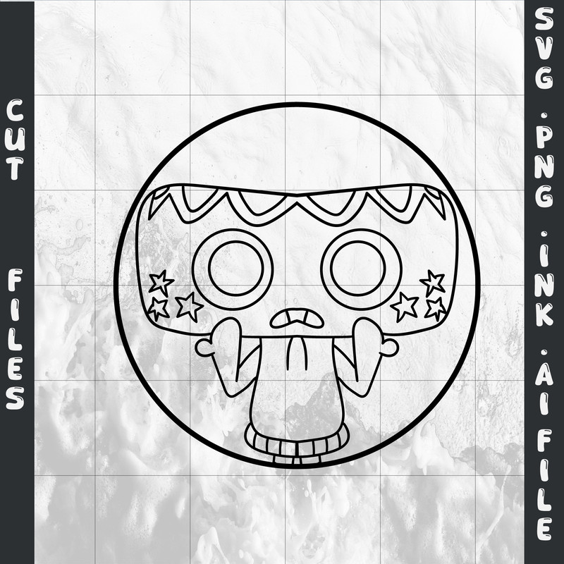 Dandy World Cosmo Sticker SVG PNG Ink Coloring Pages Printable Digital Vector Cut File SVG 1