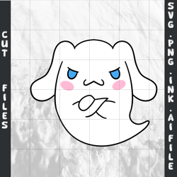 cinnamoroll ghost,svg, png, ink ,coloring pages, digital vector cut file,