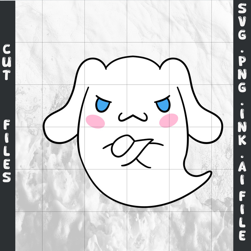 Cinnamoroll GhostSVG PNG Ink Coloring Pages Digital Vector Cut File 0