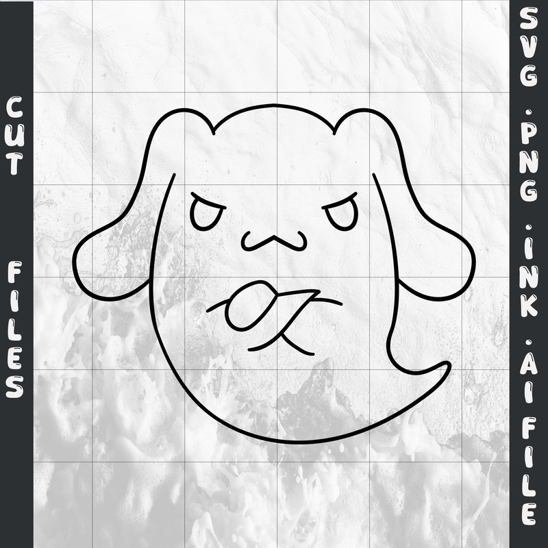 Cinnamoroll GhostSVG PNG Ink Coloring Pages Digital Vector Cut File 1