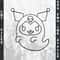 Kuromi GhostSVG PNG Ink Coloring Pages Digital Vector Cut FileKuromi Ghost 1