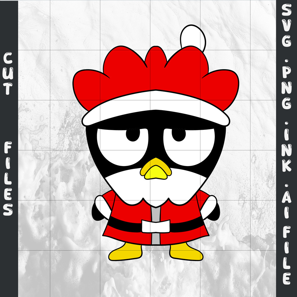 Badtz Maru Sanrio Cute PenguinSVG PNG Ink Coloring Pages Digital Vector Cut FileMy Melody Burger 0