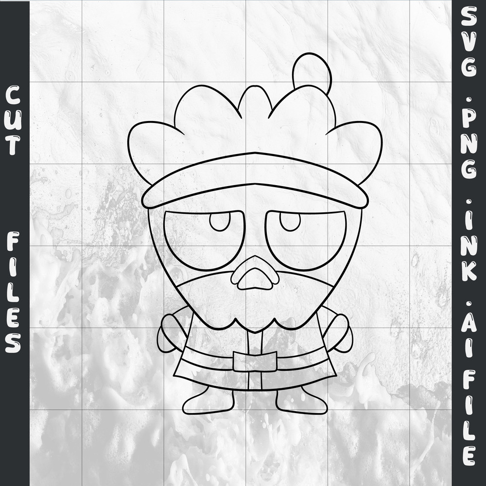 Badtz Maru Sanrio Cute PenguinSVG PNG Ink Coloring Pages Digital Vector Cut FileMy Melody Burger 1