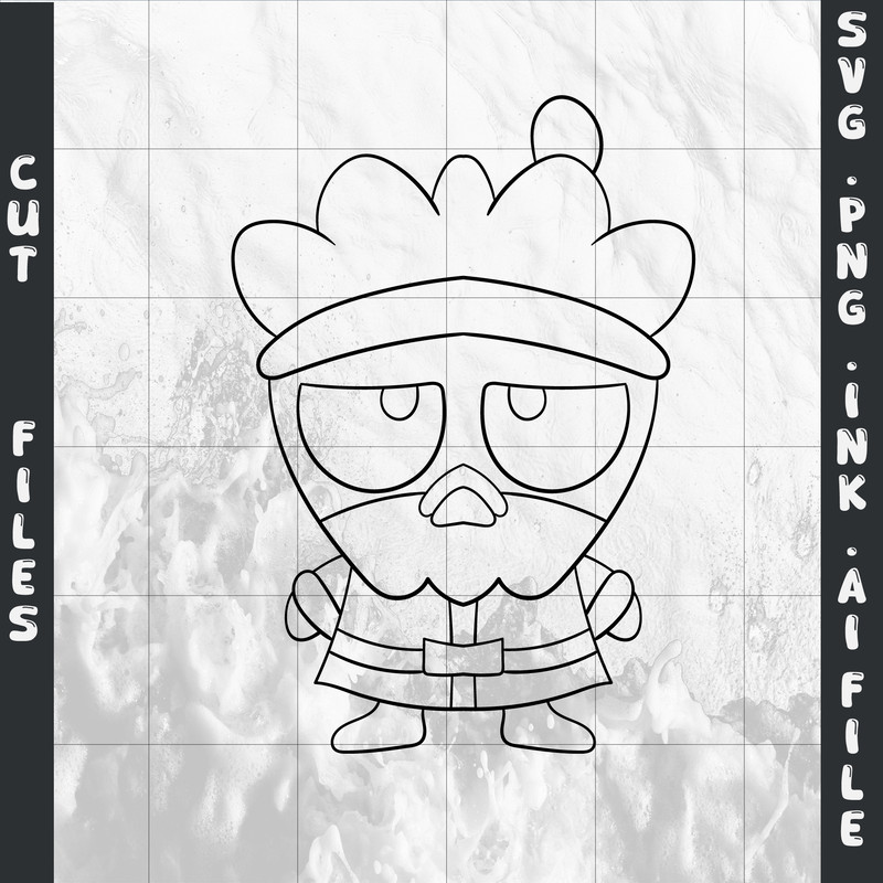 Badtz Maru Sanrio Cute PenguinSVG PNG Ink Coloring Pages Digital Vector Cut FileMy Melody Burger 1