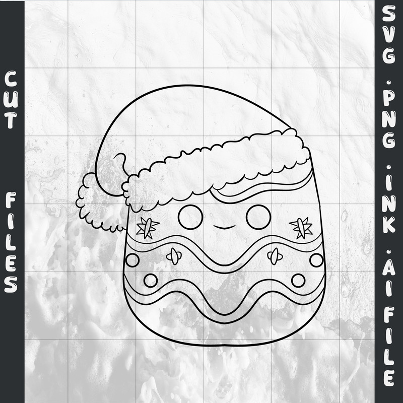 Christmas Tree SquishmallowsSVG PNG Ink Coloring Pages Digital Vector Cut FileMy Melody Burger 1