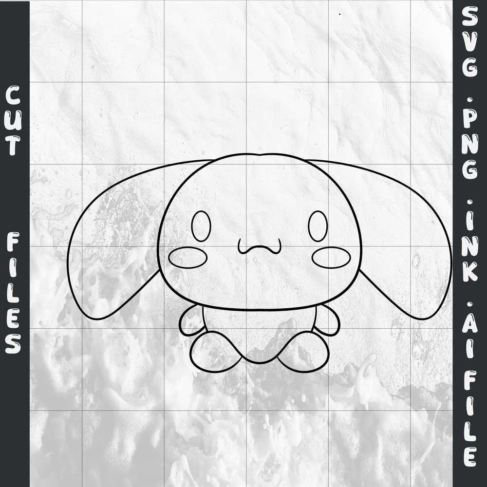 Cinnamoroll Christmas Wreath Sanrio SVG PNG Ink Coloring Pages Digital Vector Cut FileMy Melody Bur 1