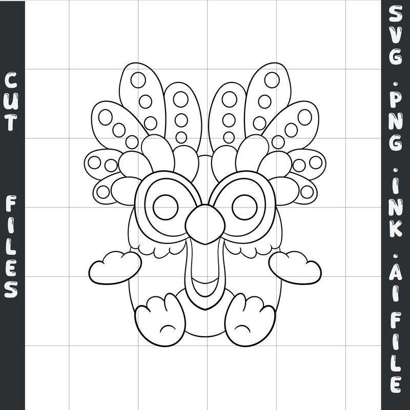 Chatterma SVG PNG Ink Coloring Pages Digital Vector Cut File Chatterma 1