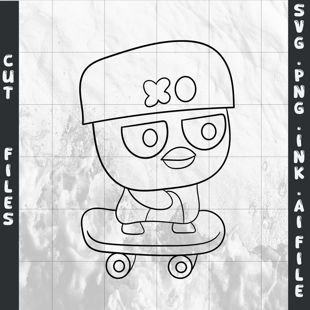 Badtz Maru Sanrio Cute PenguinCinnamoroll SVG PNG Ink Coloring Pages Digital Vector 1