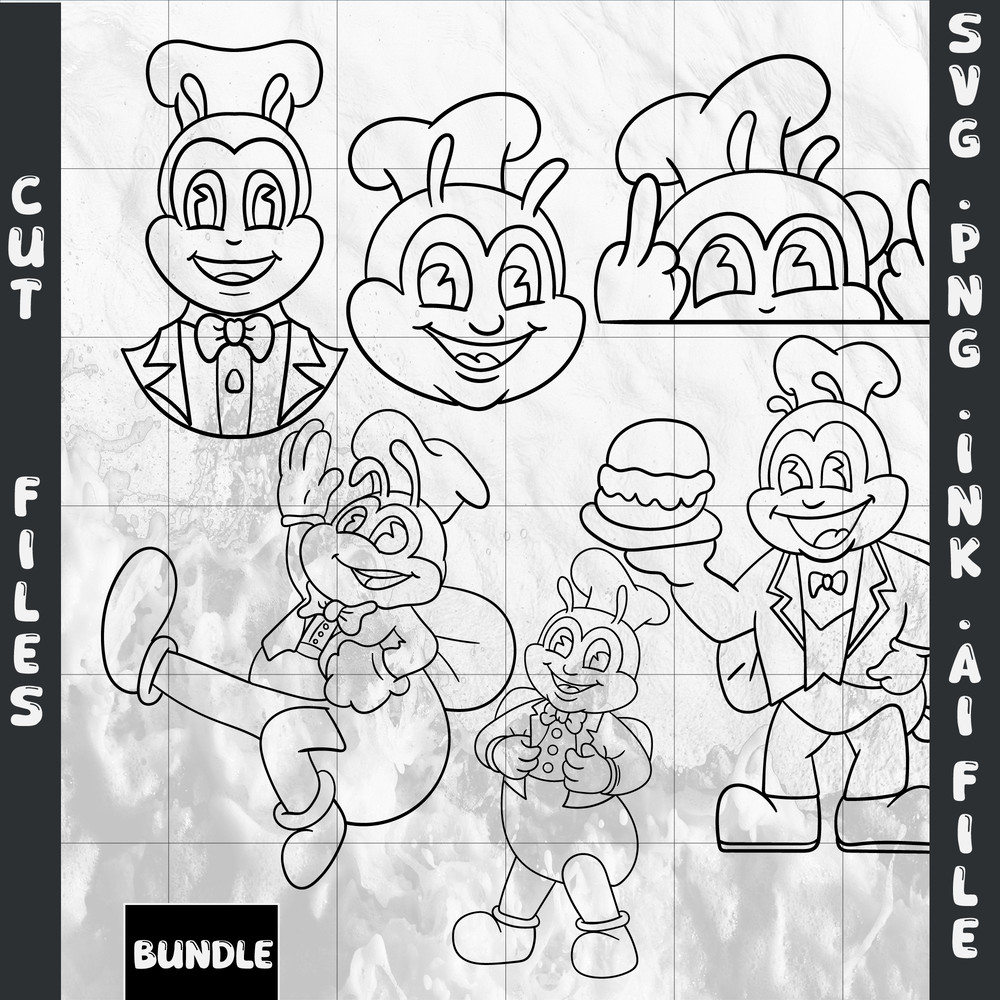 Editable Bundle Jollibee SVG Jollibee Sticker Jollibee PNG Jollibee Coloring PagesFear SVGPNGInk 1
