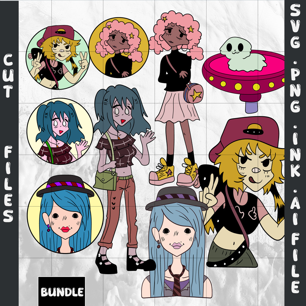 Editable Bundle Sticker Jays Skating Game SVGlacey Sticker Game SVG Maisie Coloring PagesFear SVGPN 0