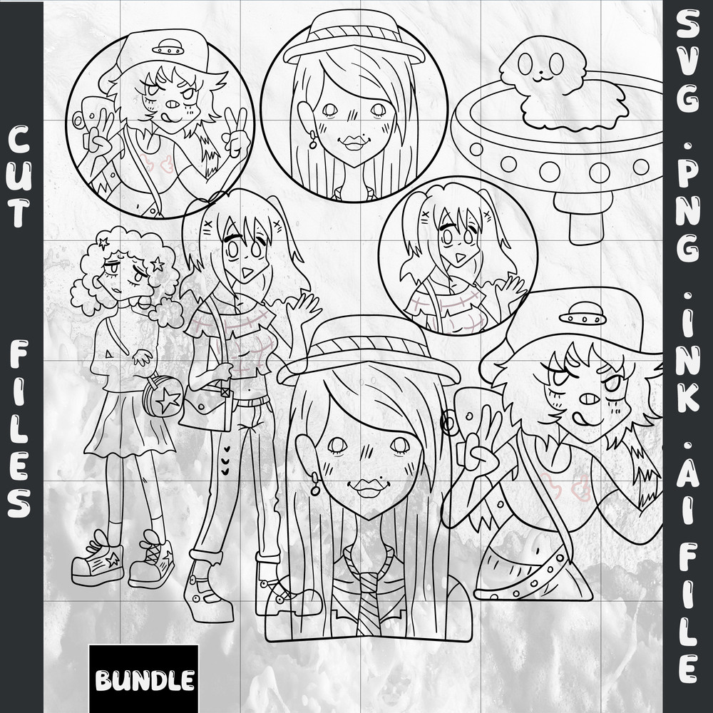 Editable Bundle Sticker Jays Skating Game SVGlacey Sticker Game SVG Maisie Coloring PagesFear SVGPN 1