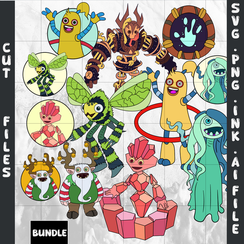 Editable Bundle Life Formula Epic MonculusHoolaHumbugJeeodeWhispYool Coloring PagesFear SVGPNGInk 0