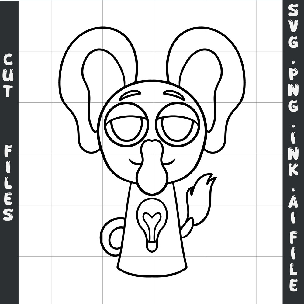 Editable Sprunki SVGPng Bubba BubbaphantIncredibox Coloring PagesFear SVGPNGInkInsatant Dwonload 1