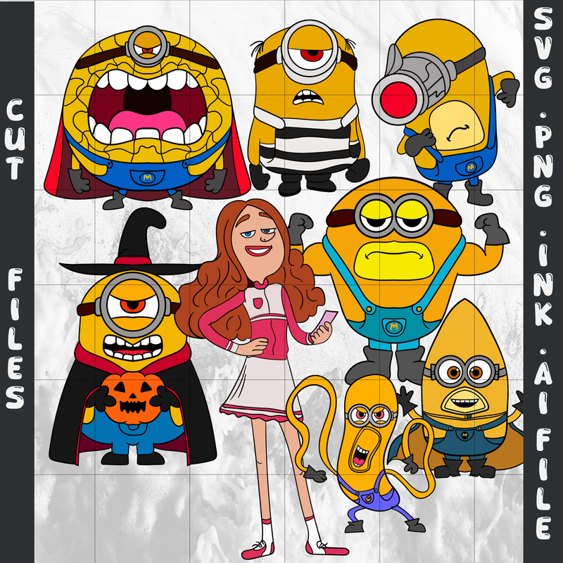 Mega Minion Minion Jerry PNG Tim From Despicable Me 4Minion DaveMinion MelStuartSVGPNGINK 0