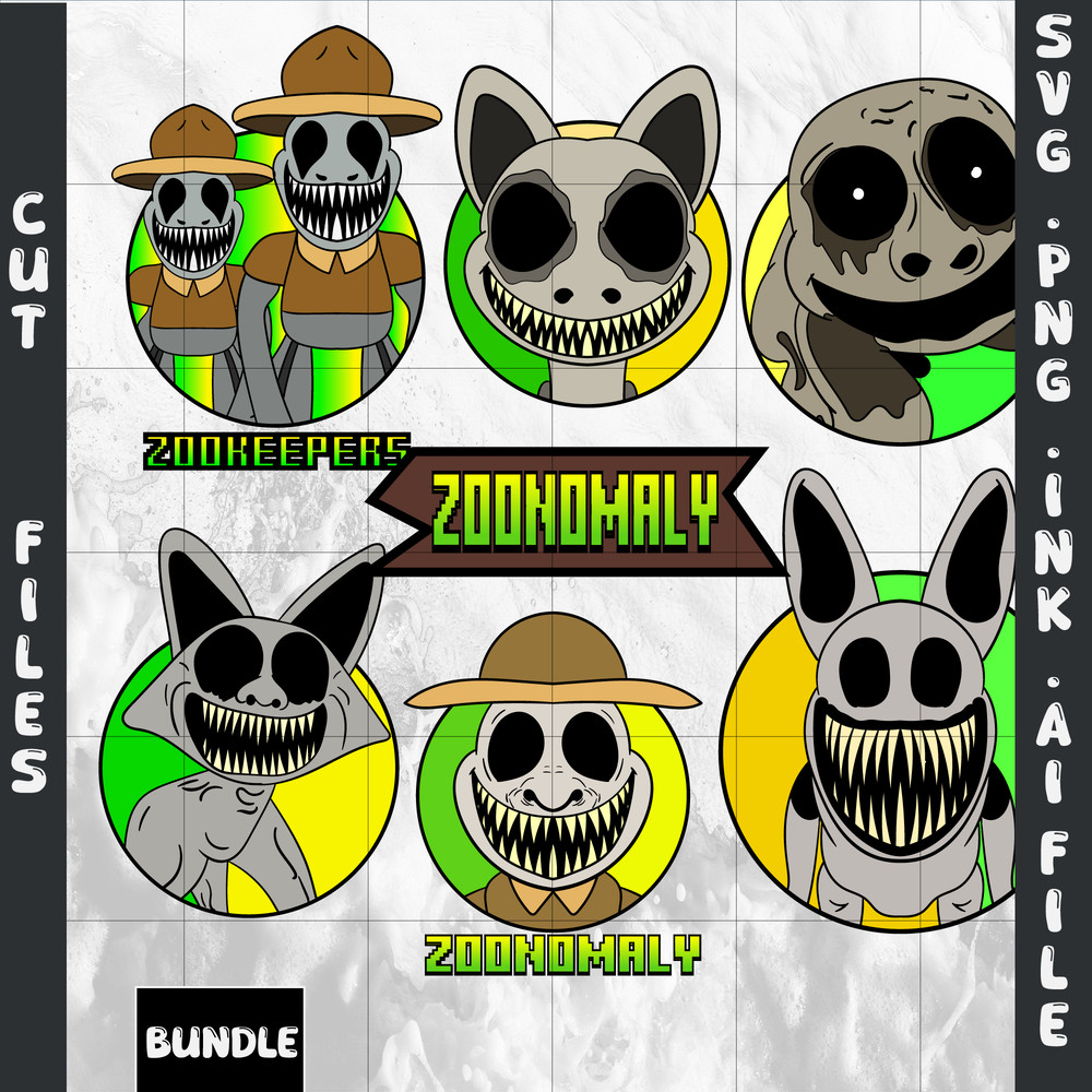 Zoonomaly SVGPNGEyes Opened Rabbit Monster Sticker SVGFriendly Cow Sticker PNGMonster Coloring Page 0