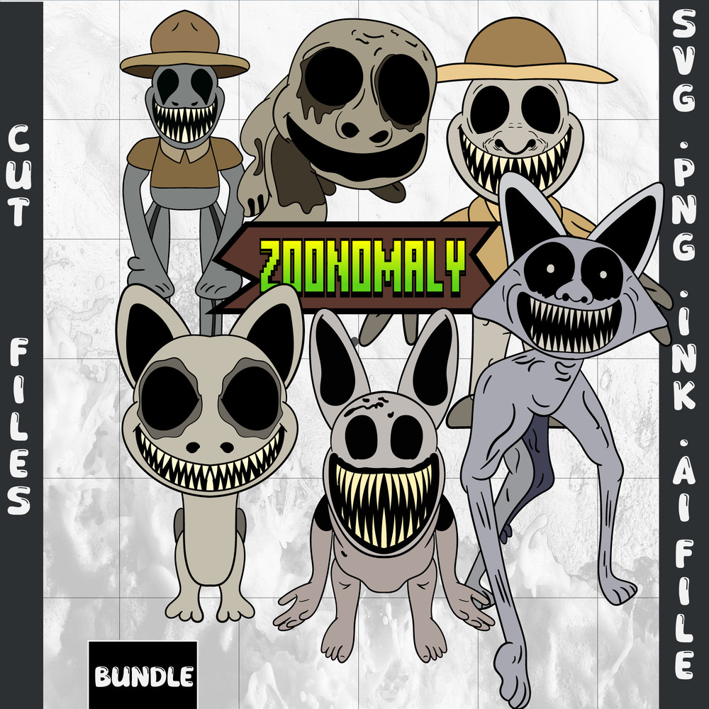 Zoonomaly SVGPNGEyes Opened Rabbit Monster Sticker SVGFriendly Cow Sticker PNGMonster Coloring Page 0