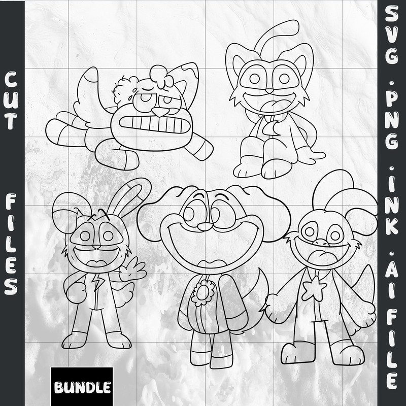 Smilling Critters Humanized Bubba SVG Smilling Critters DogDay SVG Frowny Fox SVGKickincoloring Pag 1