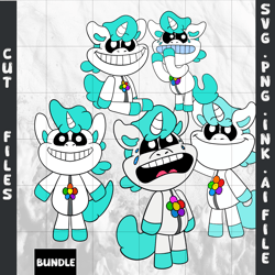 customizable smilling critters humanized craftycorn poppy svg, smilling critters craftycorn ,coloring page,svg,png,ink..