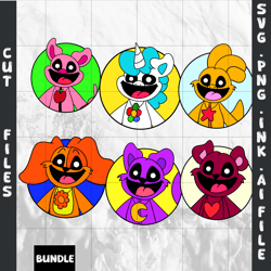 customizable smilling critters craftycorn poppy sticker, humanized bobby bearhug sticker ,coloring page,svg,png,ink..