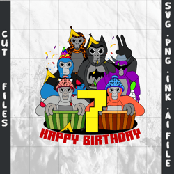 bundle customizable gorilla tag t-shirt svg, 5th birthday gift gorilla tag png,for 7th birthday ,svg,png,ink.