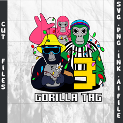customizable gorilla tag t-shirt svg, 5th birthday gift gorilla tag png,t-shirt for 3th birthday ,svg,png,ink,pdf.
