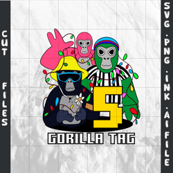customizable gorilla tag t-shirt svg, 5th birthday gift gorilla tag png,t-shirt for 5th birthday ,svg,png,ink,pdf.
