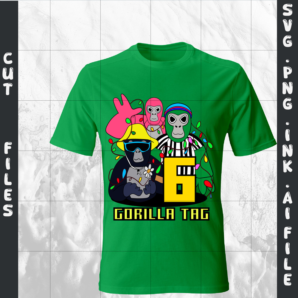 Customizable Gorilla Tag TShirt SVG 5th Birthday Gift Gorilla Tag PNGTshirt For 6th Birthday SVGPNG 1