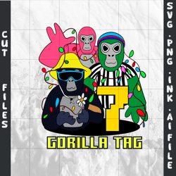 customizable gorilla tag t-shirt svg, 5th birthday gift gorilla tag png,t-shirt for 7th birthday ,svg,png,ink,pdf.