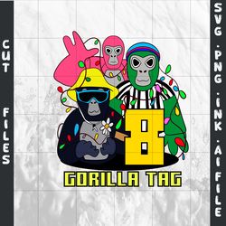 customizable gorilla tag t-shirt svg, 5th birthday gift gorilla tag png,t-shirt for 8th birthday ,svg,png,ink,pdf.